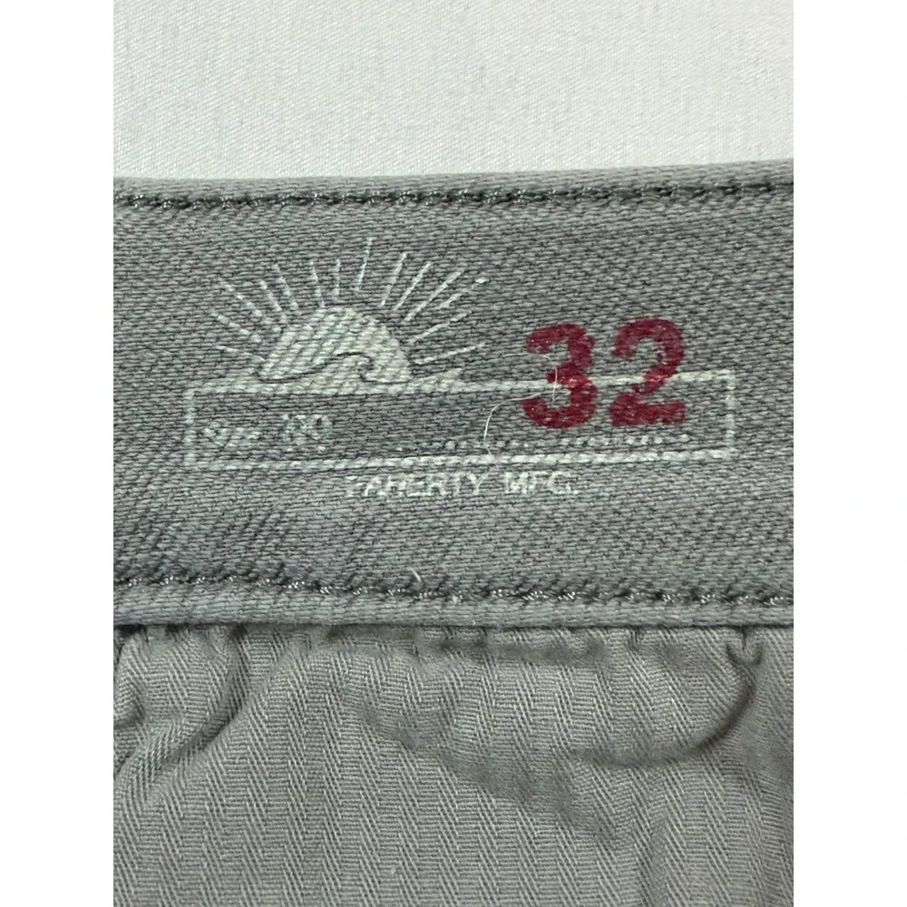 Faherty Brand Mens All Day Shorts Grey Flat Front Casual Beach Size 32